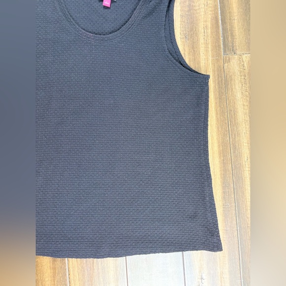 Vince Camuto size L Black Tank Top w/ side tide ruched Scoop Neck Y2K Grunge - Picture 5 of 9